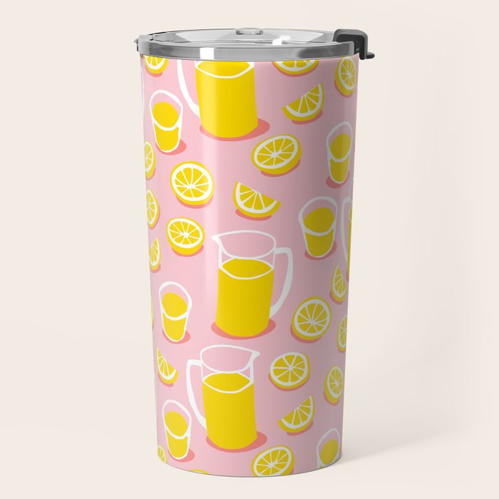 Fresh lemonade fruit drink cartoon pattern Travel Mug Gallery Image 2