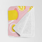 Fresh lemonade fruit drink cartoon pattern Throw Blanket Gallery Image 3