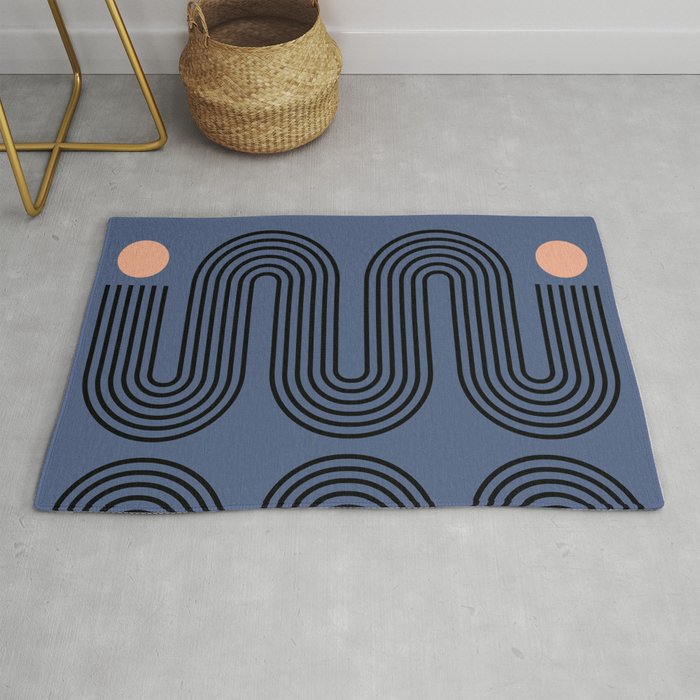 Abstraction_NEW_SUN_BLUE_LINE_POP_ART_Minimalism_0222A Rug Gallery Image 1