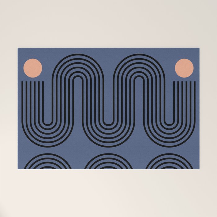 Abstraction_NEW_SUN_BLUE_LINE_POP_ART_Minimalism_0222A Welcome Mat Gallery Image 1