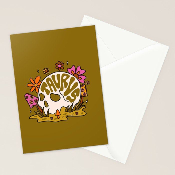Taurus Skull Stationery Card Gallery Image 2