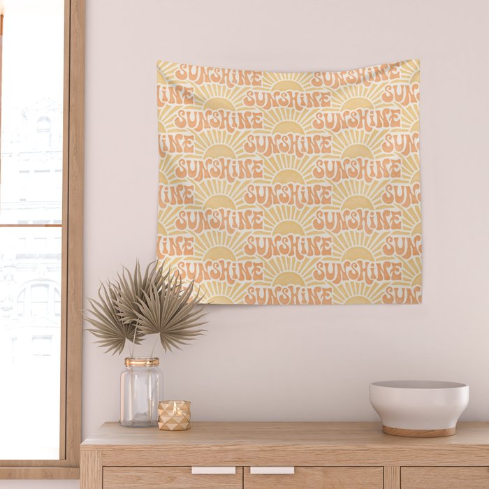 Sunshine - gold and copper Wall Tapestry Gallery Image 2