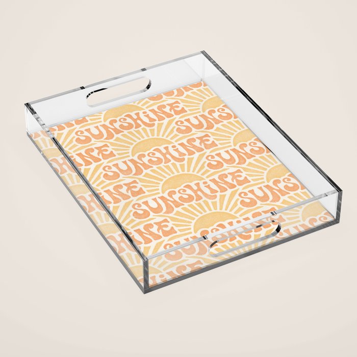 Sunshine - gold and copper Acrylic Tray Gallery Image 1