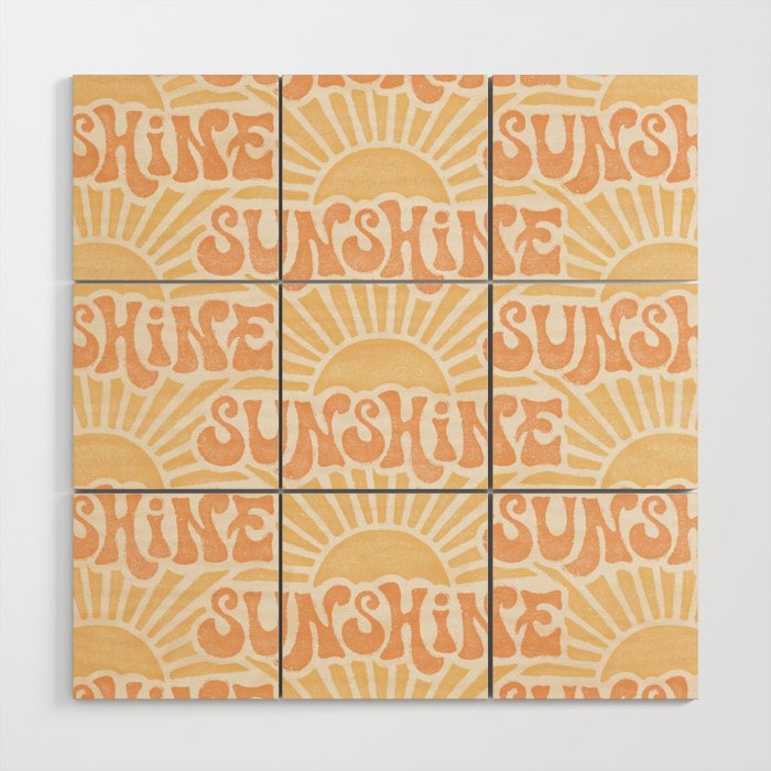 Sunshine - gold and copper Wood Wall Art Gallery Image 1