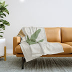 Abstract Painting Botanic 1 - Gold Green Throw Blanket Gallery Image 1