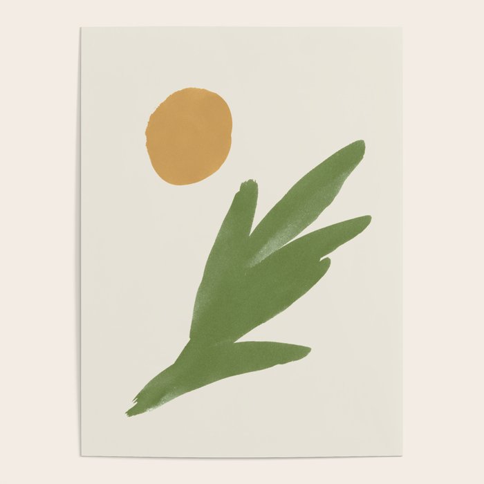 Abstract Painting Botanic 1 - Gold Green Poster Gallery Image 4