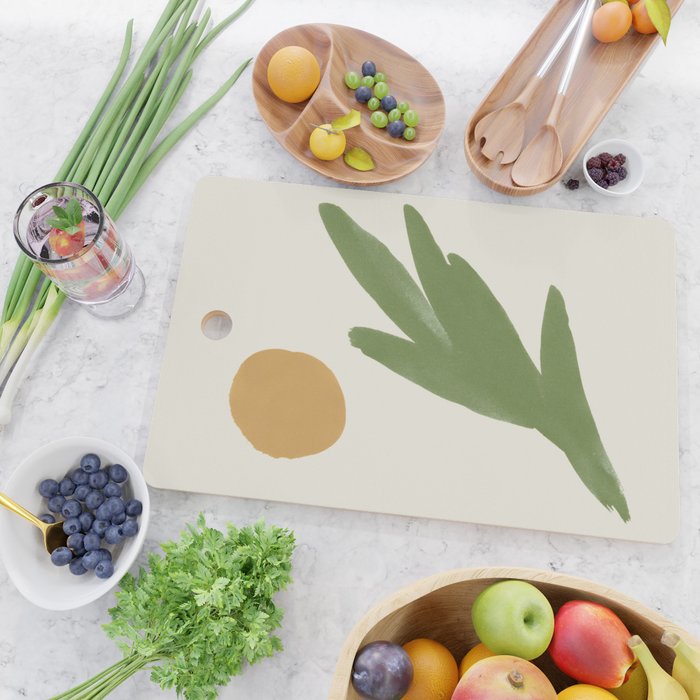 Abstract Painting Botanic 1 - Gold Green Cutting Board Gallery Image 2