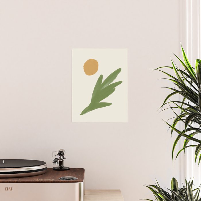 Abstract Painting Botanic 1 - Gold Green Poster Gallery Image 2