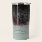 Abstract Textured Landscape in Burgundy  Pale Mint Travel Mug Gallery Image 1