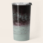Abstract Textured Landscape in Burgundy  Pale Mint Travel Mug Gallery Image 2