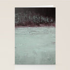 Abstract Textured Landscape in Burgundy  Pale Mint Stationery Card Gallery Image 2