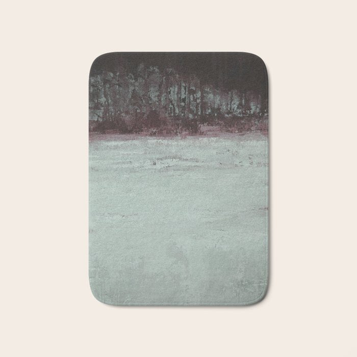 Abstract Textured Landscape in Burgundy  Pale Mint Bath Mat Gallery Image 1