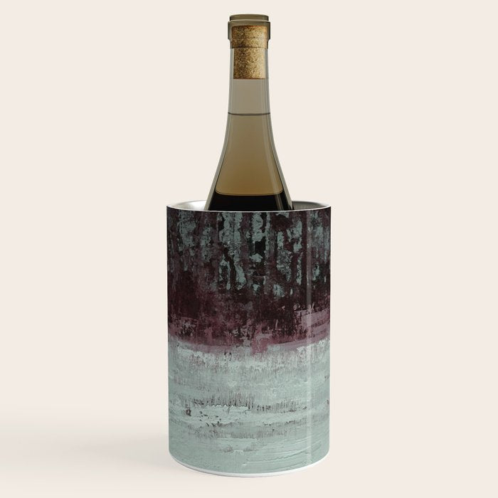 Abstract Textured Landscape in Burgundy  Pale Mint Wine Chiller Gallery Image 1