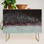Abstract Textured Landscape in Burgundy  Pale Mint Credenza Gallery Image 1
