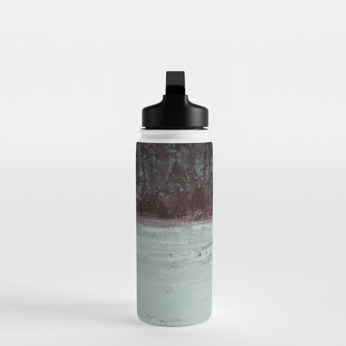 Abstract Textured Landscape in Burgundy  Pale Mint Water Bottle Gallery Image 3