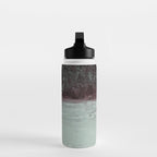 Abstract Textured Landscape in Burgundy  Pale Mint Water Bottle Gallery Image 3