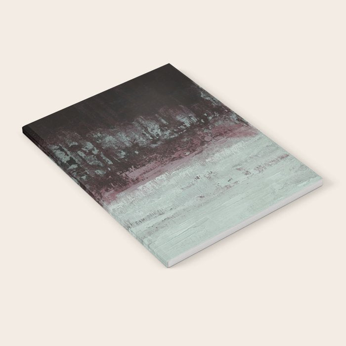 Abstract Textured Landscape in Burgundy  Pale Mint Notebook Gallery Image 2