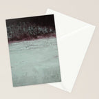 Abstract Textured Landscape in Burgundy  Pale Mint Stationery Card Gallery Image 2