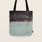 Abstract Textured Landscape in Burgundy  Pale Mint Tote Bag Gallery Image 1