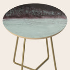Abstract Textured Landscape in Burgundy  Pale Mint Side Table Gallery Image 2