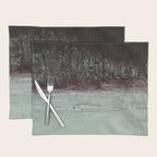 Abstract Textured Landscape in Burgundy  Pale Mint Placemat Gallery Image 1