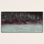 Abstract Textured Landscape in Burgundy  Pale Mint Desk Mat Gallery Image 3