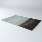 Abstract Textured Landscape in Burgundy  Pale Mint Rug Gallery Image 3