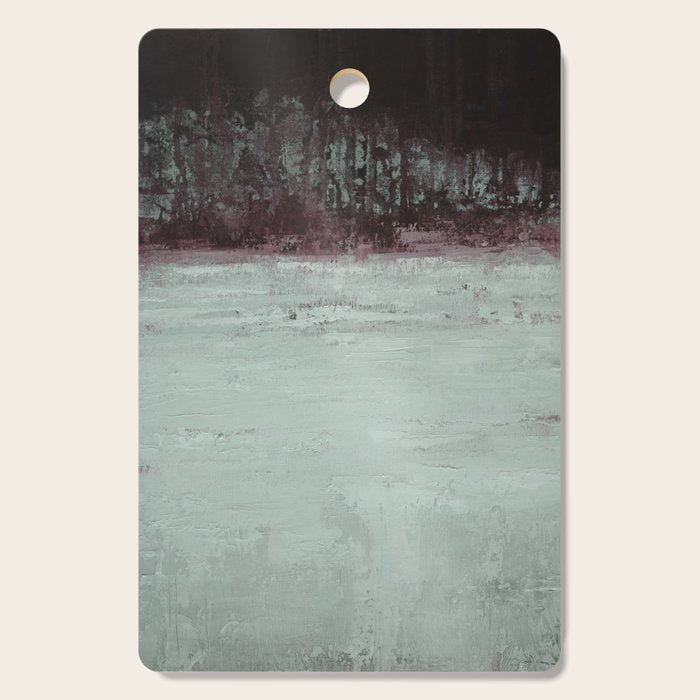 Abstract Textured Landscape in Burgundy  Pale Mint Cutting Board Gallery Image 1