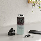 Abstract Textured Landscape in Burgundy  Pale Mint Water Bottle Gallery Image 4