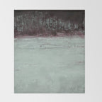 Abstract Textured Landscape in Burgundy  Pale Mint Throw Blanket Gallery Image 2