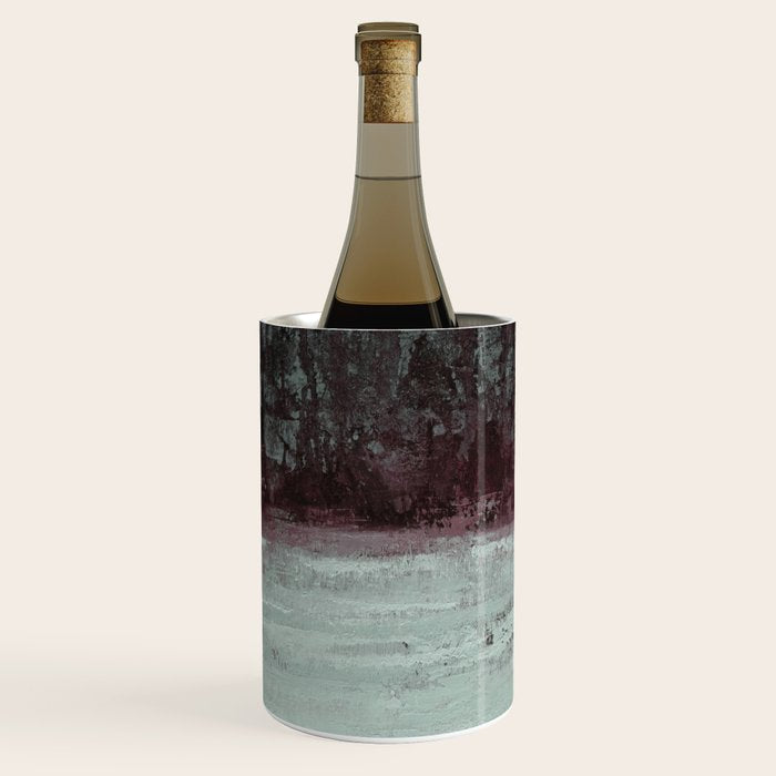 Abstract Textured Landscape in Burgundy  Pale Mint Wine Chiller Gallery Image 2
