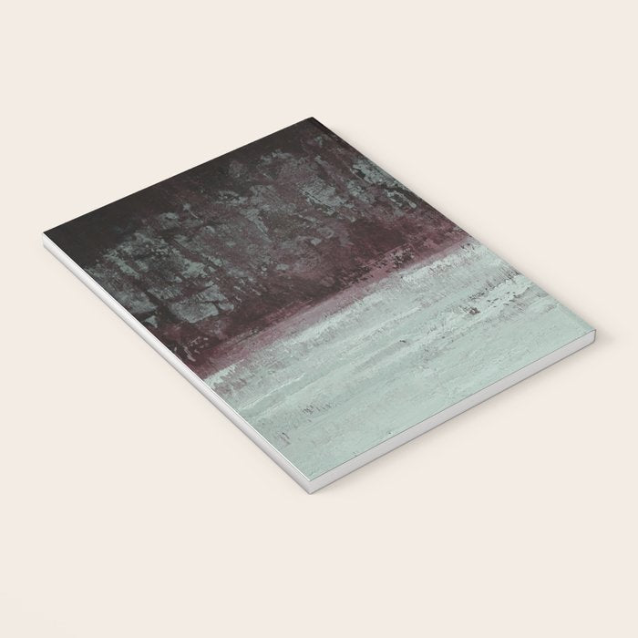 Abstract Textured Landscape in Burgundy  Pale Mint Notebook Gallery Image 3