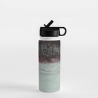 Abstract Textured Landscape in Burgundy  Pale Mint Water Bottle Gallery Image 1
