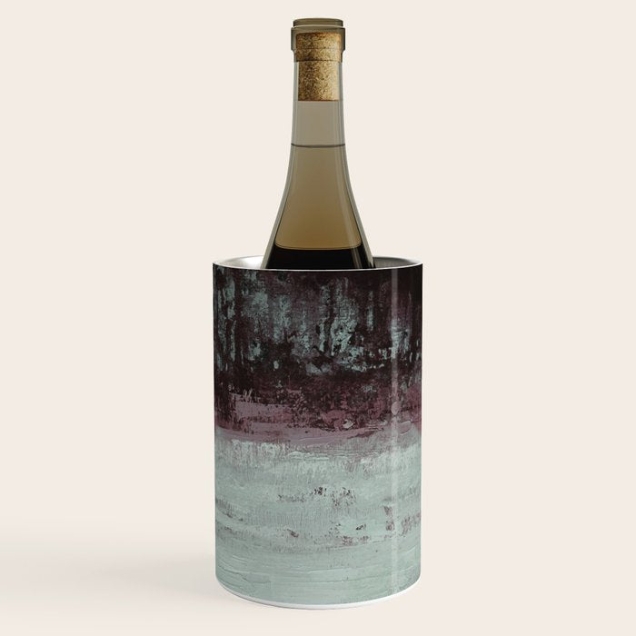 Abstract Textured Landscape in Burgundy  Pale Mint Wine Chiller Gallery Image 3