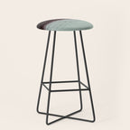Abstract Textured Landscape in Burgundy  Pale Mint Stool Gallery Image 1