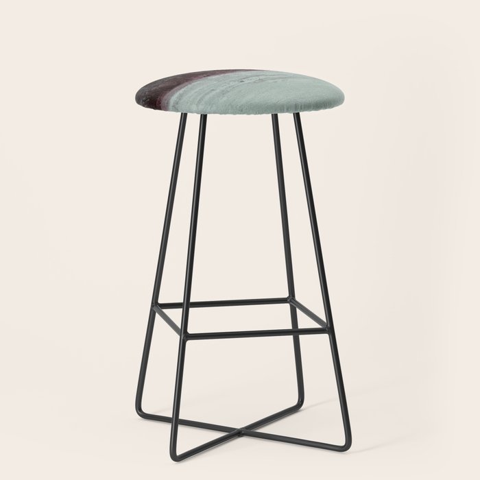Abstract Textured Landscape in Burgundy  Pale Mint Stool Gallery Image 1