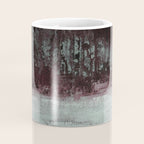 Abstract Textured Landscape in Burgundy  Pale Mint Coffee Mug Gallery Image 4