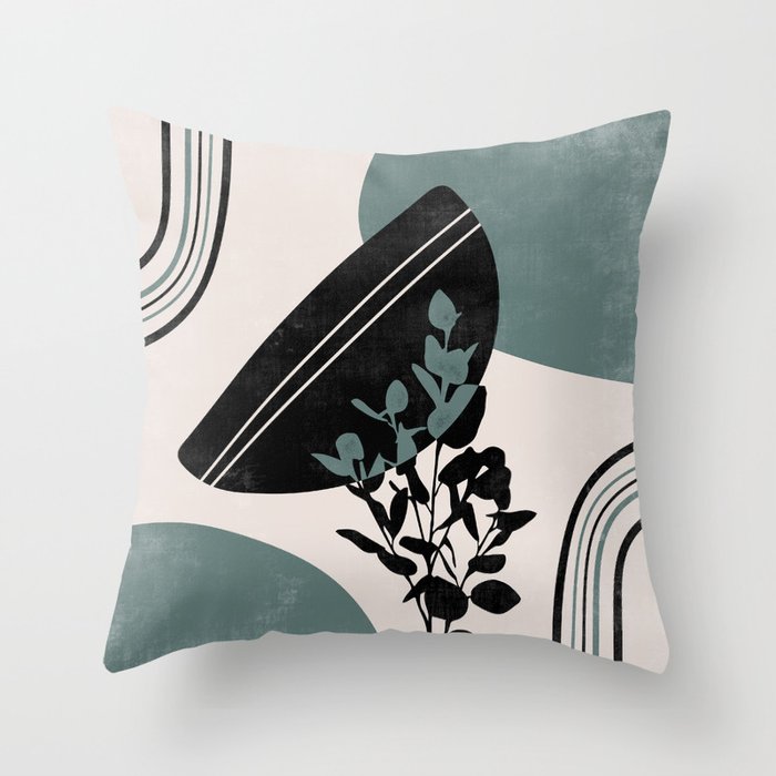 Eucalyptus Boho Botanical Throw Pillow Gallery Image 1