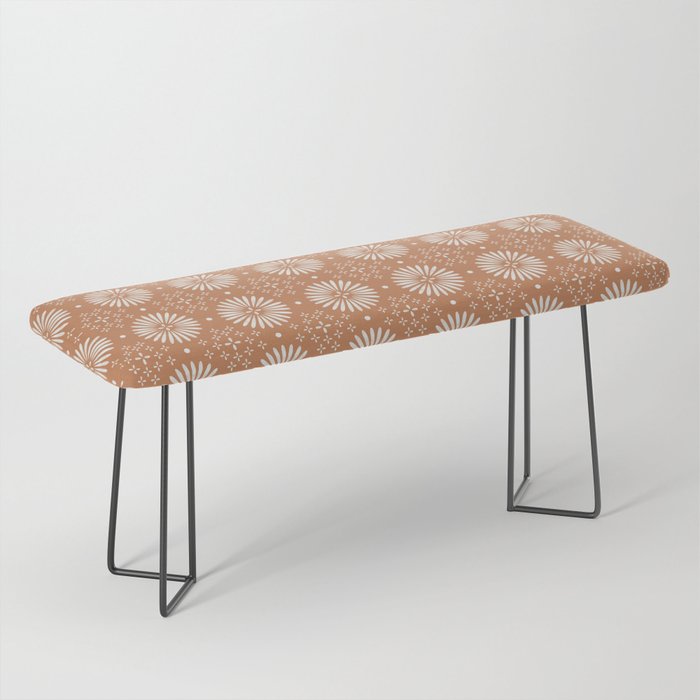 Bohemian Sun Print - terracotta aruba, sun, sunshine, tile, boho, clay, brown, happy, decor Bench Gallery Image 1