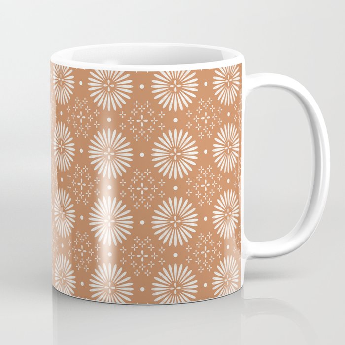 Bohemian Sun Print - terracotta aruba, sun, sunshine, tile, boho, clay, brown, happy, decor Coffee Mug Gallery Image 1