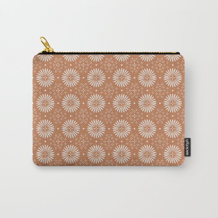Bohemian Sun Print - terracotta aruba, sun, sunshine, tile, boho, clay, brown, happy, decor Carry All Pouch Gallery Image 1