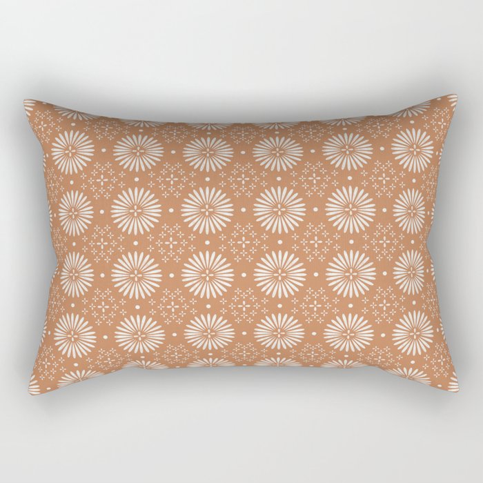 Bohemian Sun Print - terracotta aruba, sun, sunshine, tile, boho, clay, brown, happy, decor Rectangular Pillow Gallery Image 1
