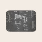 Soccer Patent - Soccer Goal Art - Black Chalkboard Bath Mat Gallery Image 1