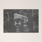 Soccer Patent - Soccer Goal Art - Black Chalkboard Welcome Mat Gallery Image 1