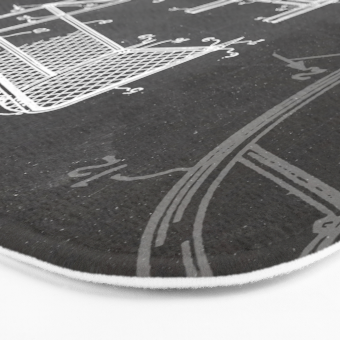 Soccer Patent - Soccer Goal Art - Black Chalkboard Bath Mat Gallery Image 3