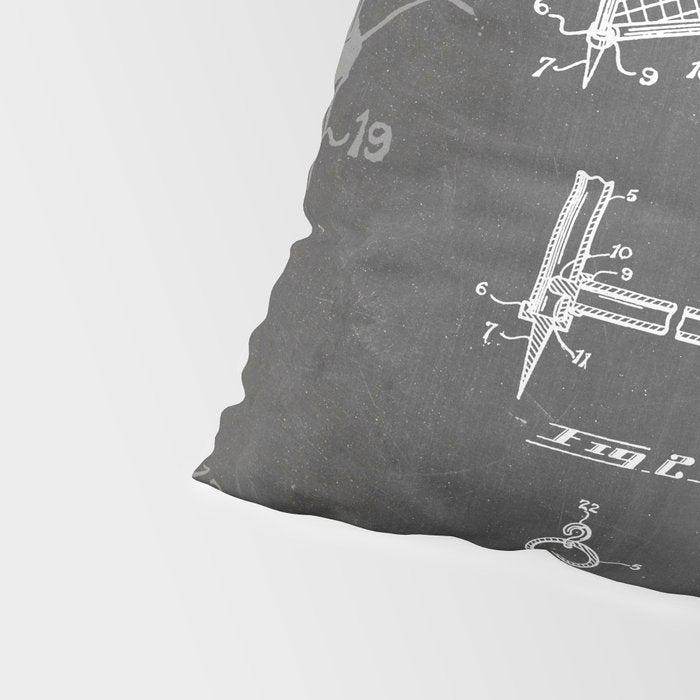 Soccer Patent - Soccer Goal Art - Black Chalkboard Pillow Sham Gallery Image 4