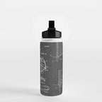 Soccer Patent - Soccer Goal Art - Black Chalkboard Water Bottle Gallery Image 2