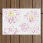 Abstract Flowers #society6 #buyart Outdoor Rug Gallery Image 1