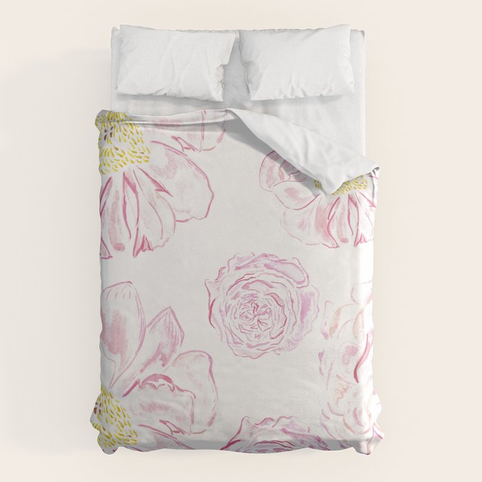 Abstract Flowers #society6 #buyart Duvet Cover Gallery Image 6