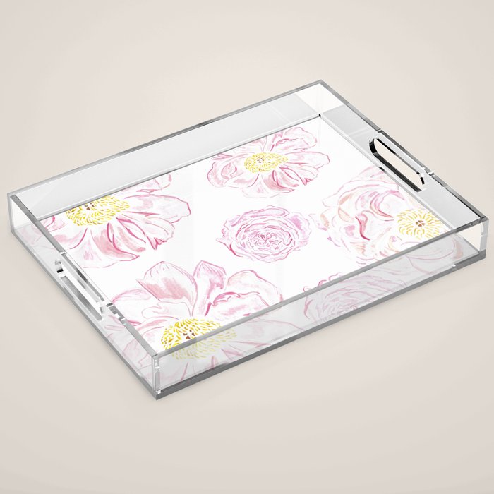 Abstract Flowers #society6 #buyart Acrylic Tray Gallery Image 1